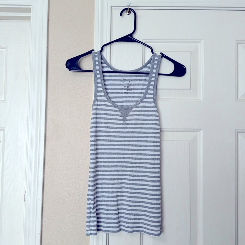 Gap Grey & White striped tank top